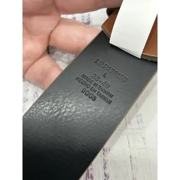 NWT Levi's Mens Tan & Black Metal Buckle Synthetic Leather Dress Belt Size 38-40 - Picture 7 of 7